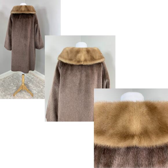 Vintage 50s 60s Coat Mohair Fur MidCentury Mod Rockabilly PinUp Punk Alt Winter - Picture 5 of 8